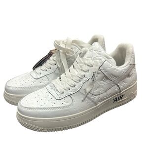 White Embossed Air Force Sneakers